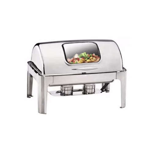 CASTELLO Economy Rectangular Roll Top Chafing Dish w/ Glass Window