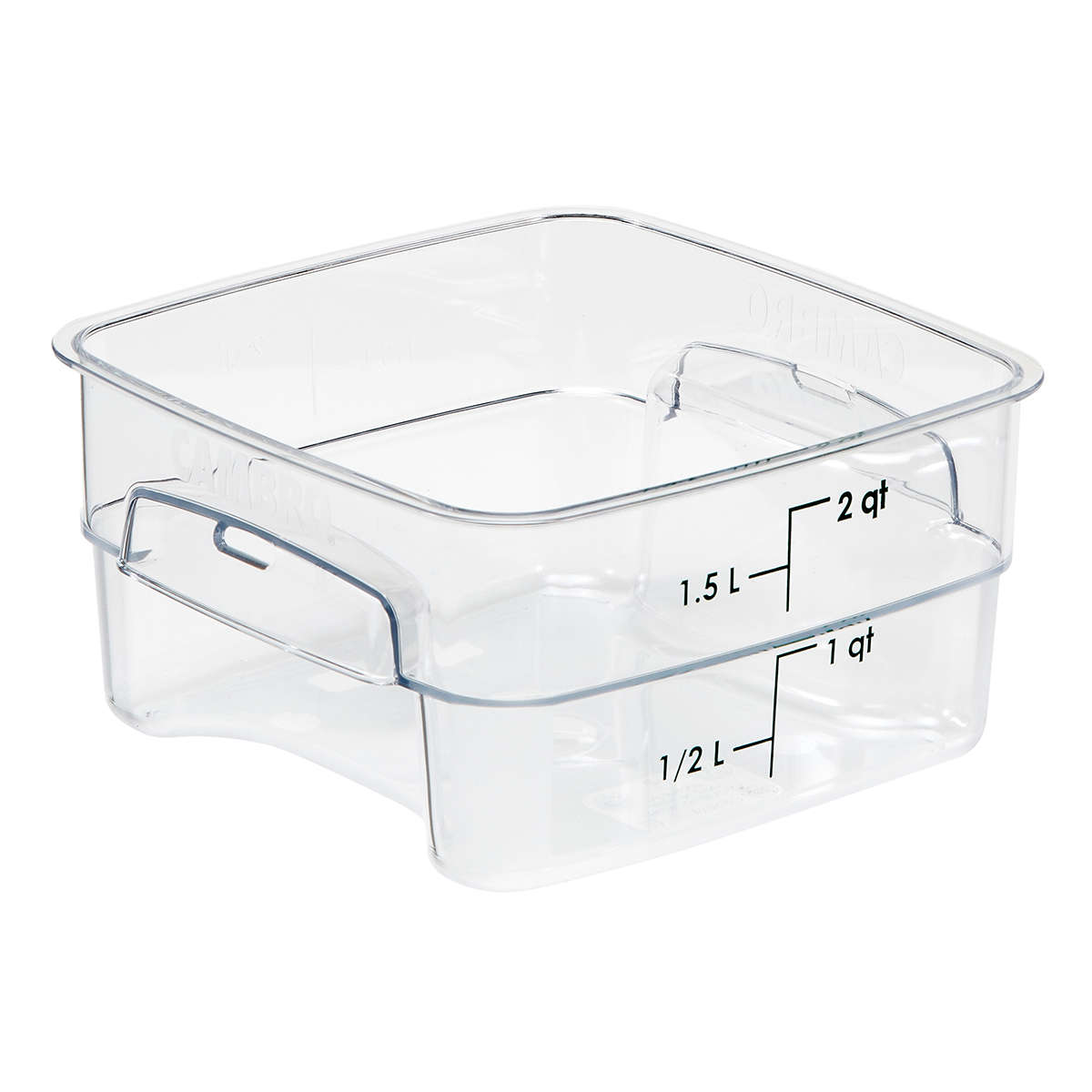 Square Polycarbonate Storage Container  Clear  2 L