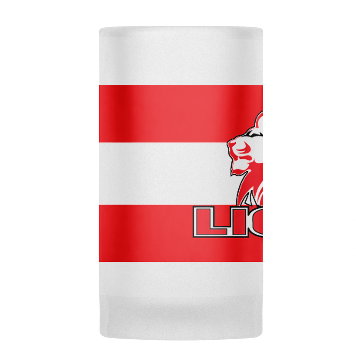 LIONS Rugby Frosted Glass Beer Mug - CLASSIC