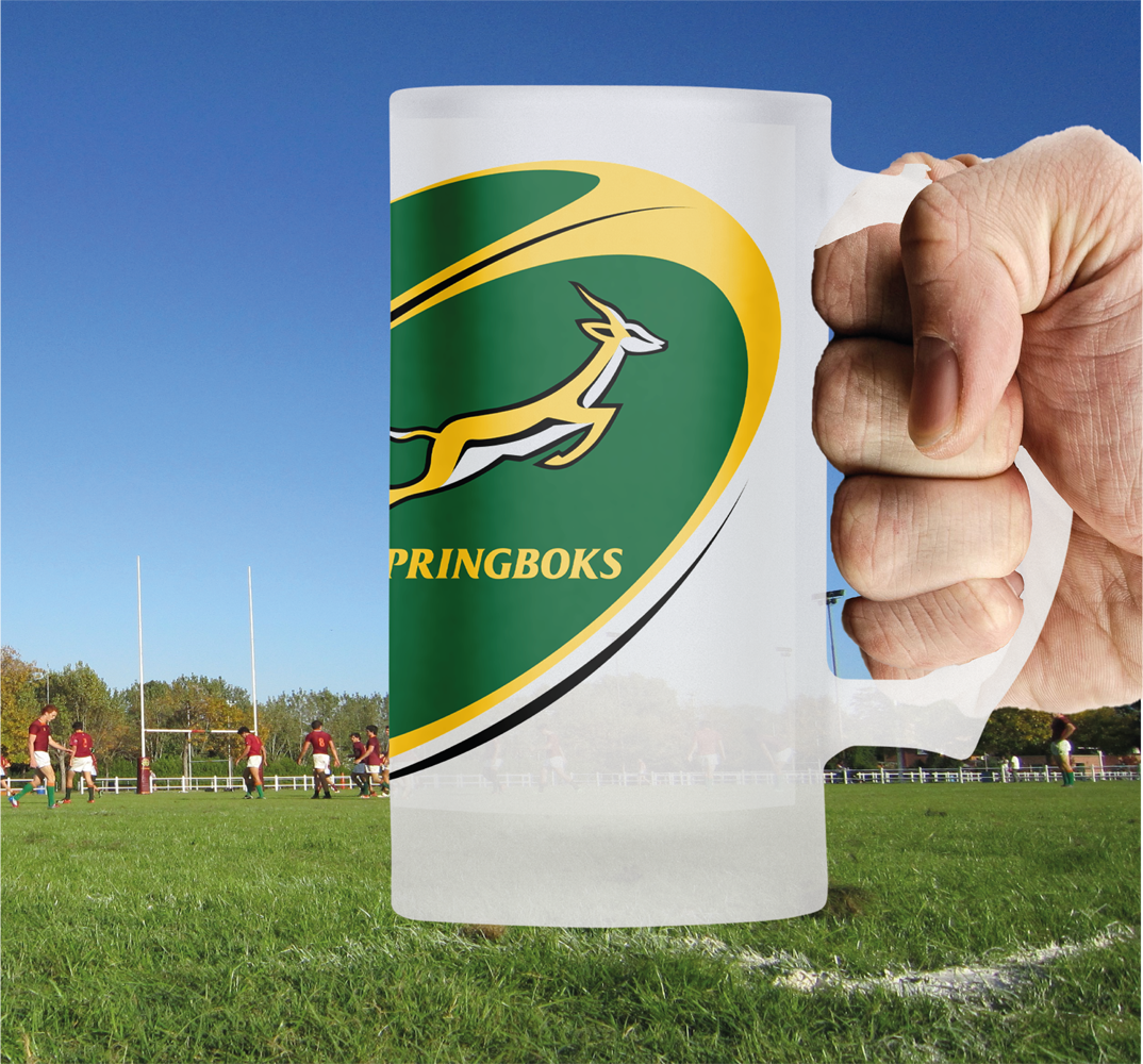 SPRINGBOKS Rugby CHAMPIONS Frosted Beer Mug