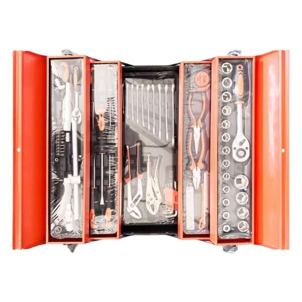 85 Piece Hand Tool Socket Wrench Set with Metal Mechanic Tool Box Car Tool