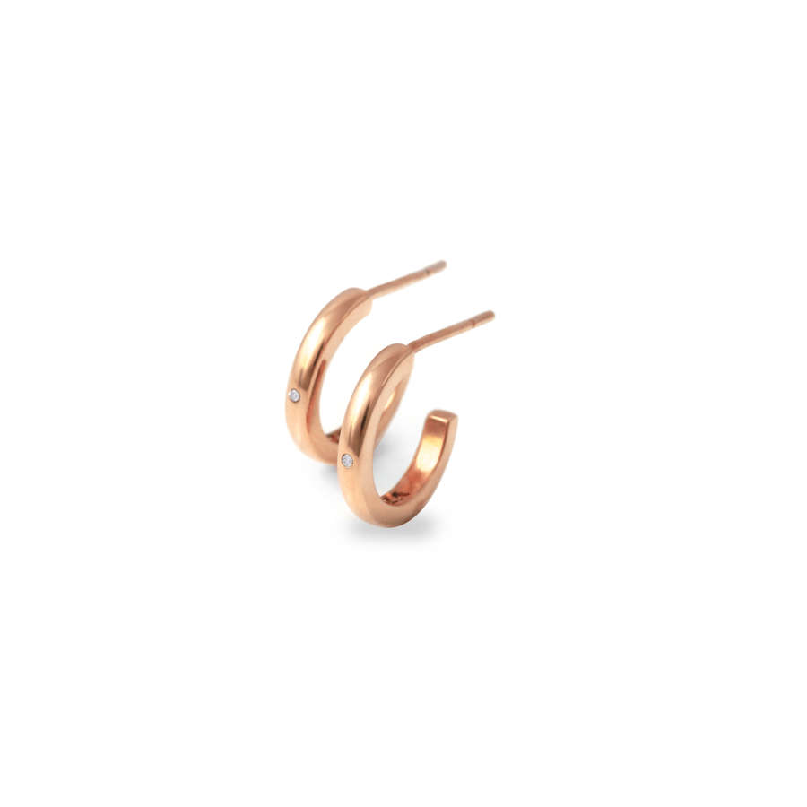 Diamond Hoops - Rose-gold