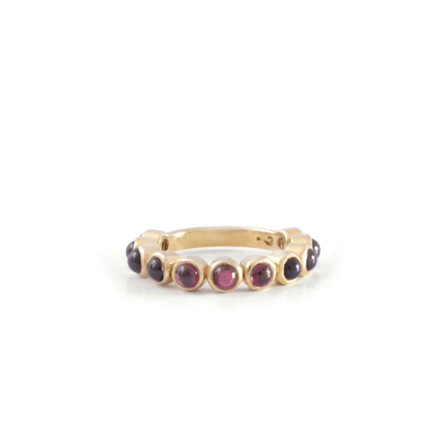Rhodolite Eternity Ring - Yellow-gold