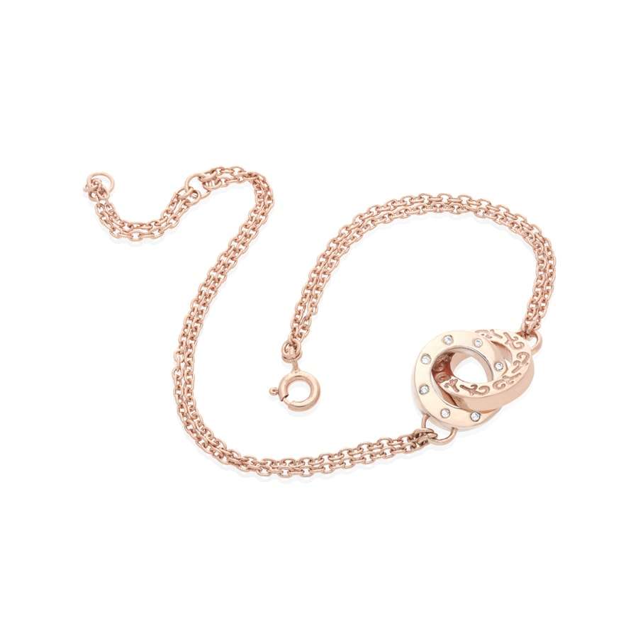 DOUBLE CIRCLE OF LIFE DIAMOND BRACELET - Rose-gold
