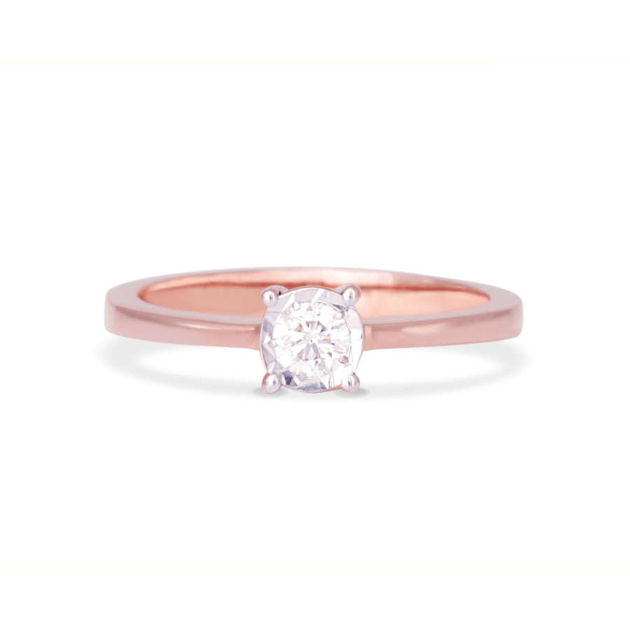 Engagement Solitaire Diamond Ring - Rose-gold