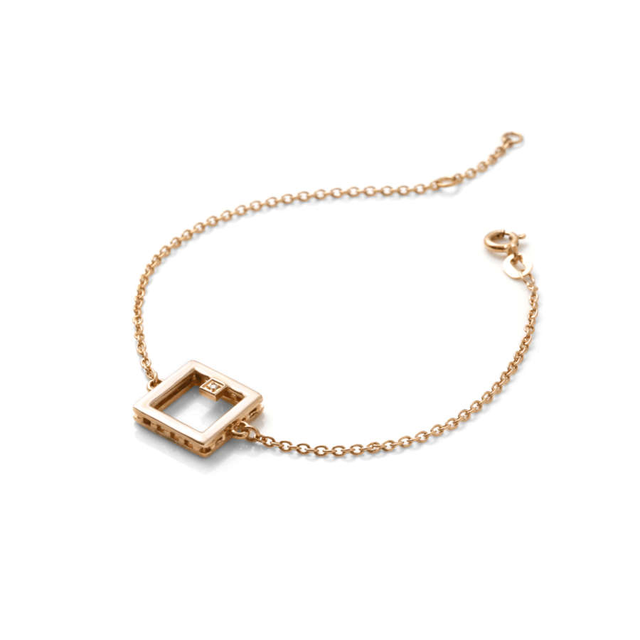 Square Diamond Bracelet - Yellow-gold