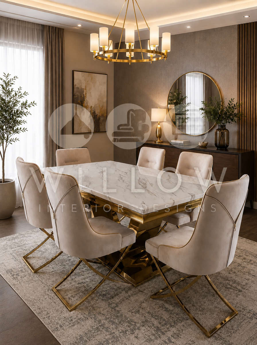 Monarch Marble Luxe 6-Seater Dining Set