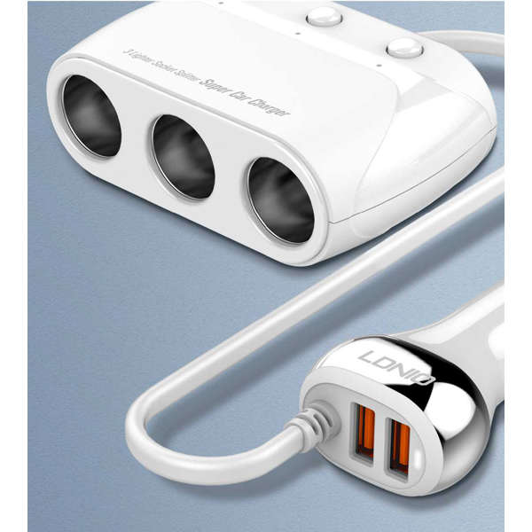 LDNIO 3 x Lighter Socket Car Charger with USB Ports
