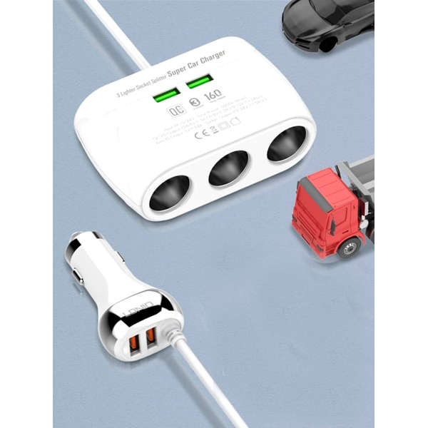 LDNIO 3 x Lighter Socket Car Charger with USB Ports