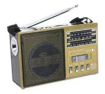 FM/AM/SW 3Band Radio SD/USB, MP3 Player, Rechargeable Led Torch