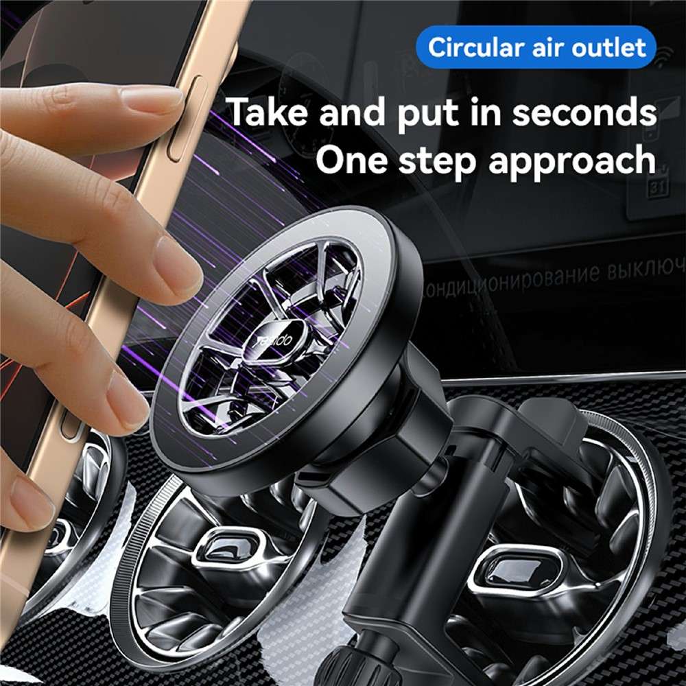 YESIDO C221 Car Mount Holder Circular Air Vent Compatible Stand Rotatable Adjustable Diameter