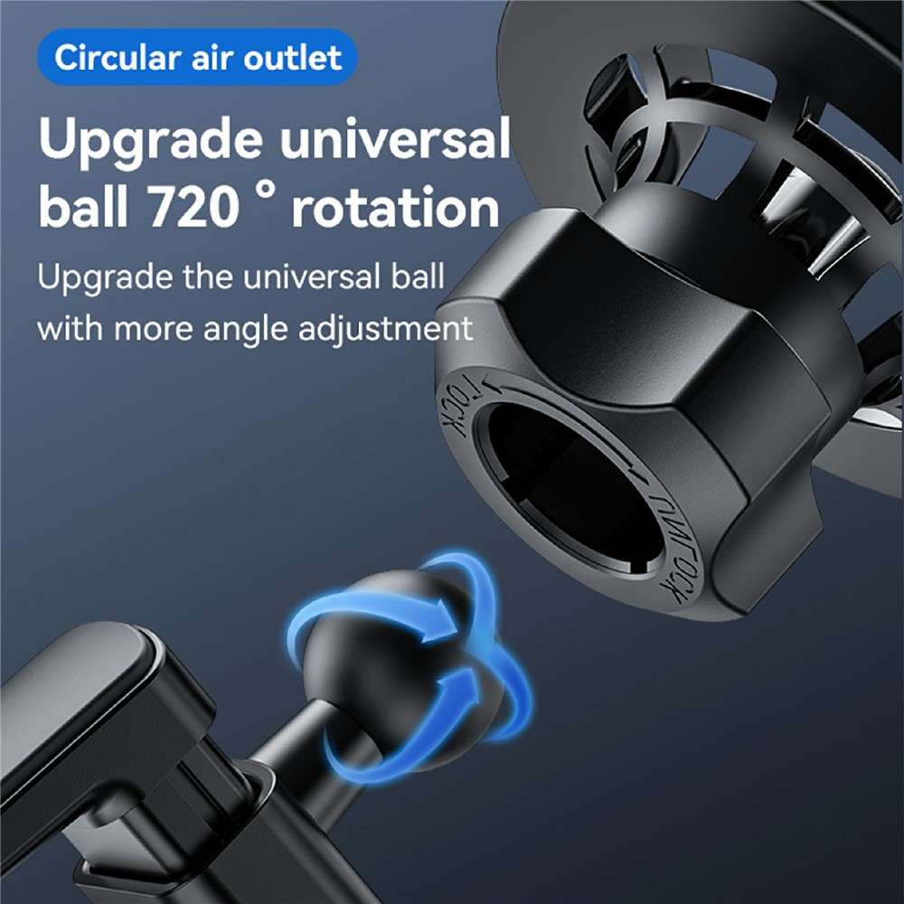 YESIDO C221 Car Mount Holder Circular Air Vent Compatible Stand Rotatable Adjustable Diameter