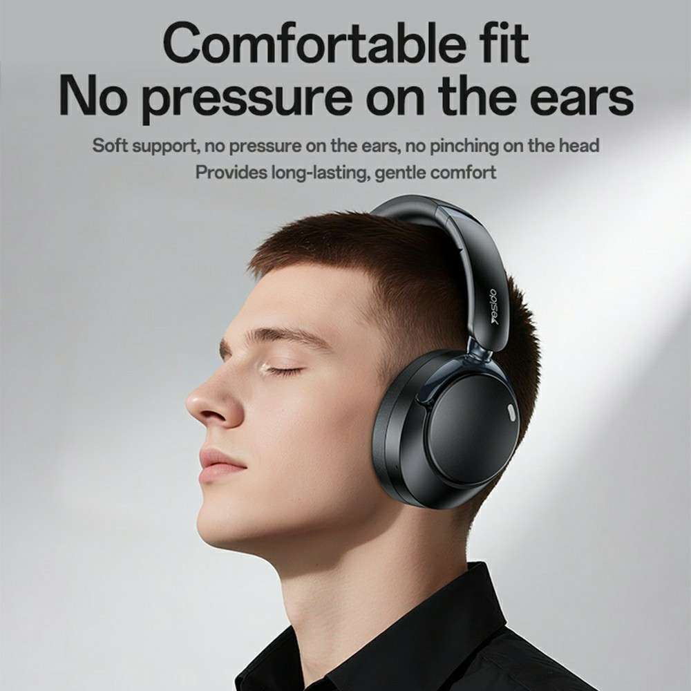 YESIDO EP11 Wireless Headphones ANC+ENC Bluetooth-Compatible Over-Ear Headset with Microphone - B...