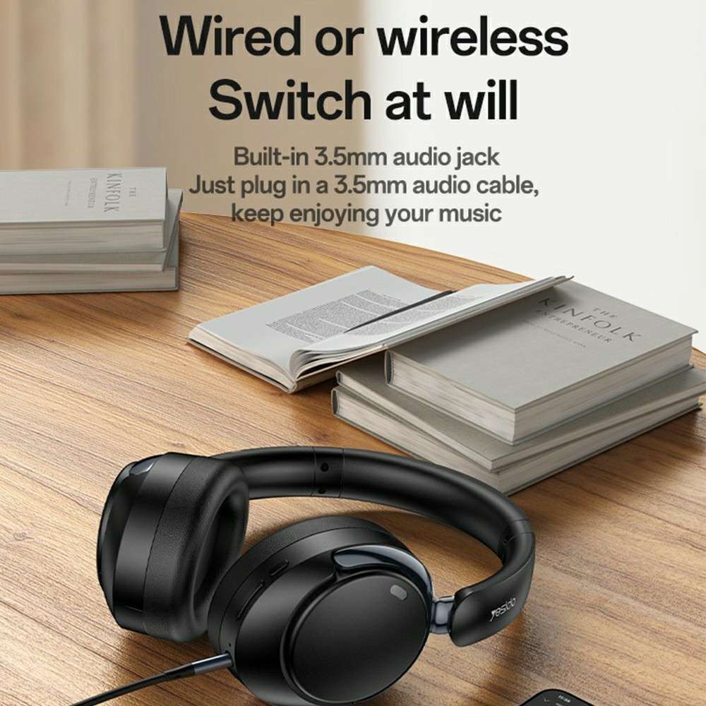 YESIDO EP11 Wireless Headphones ANC+ENC Bluetooth-Compatible Over-Ear Headset with Microphone - B...
