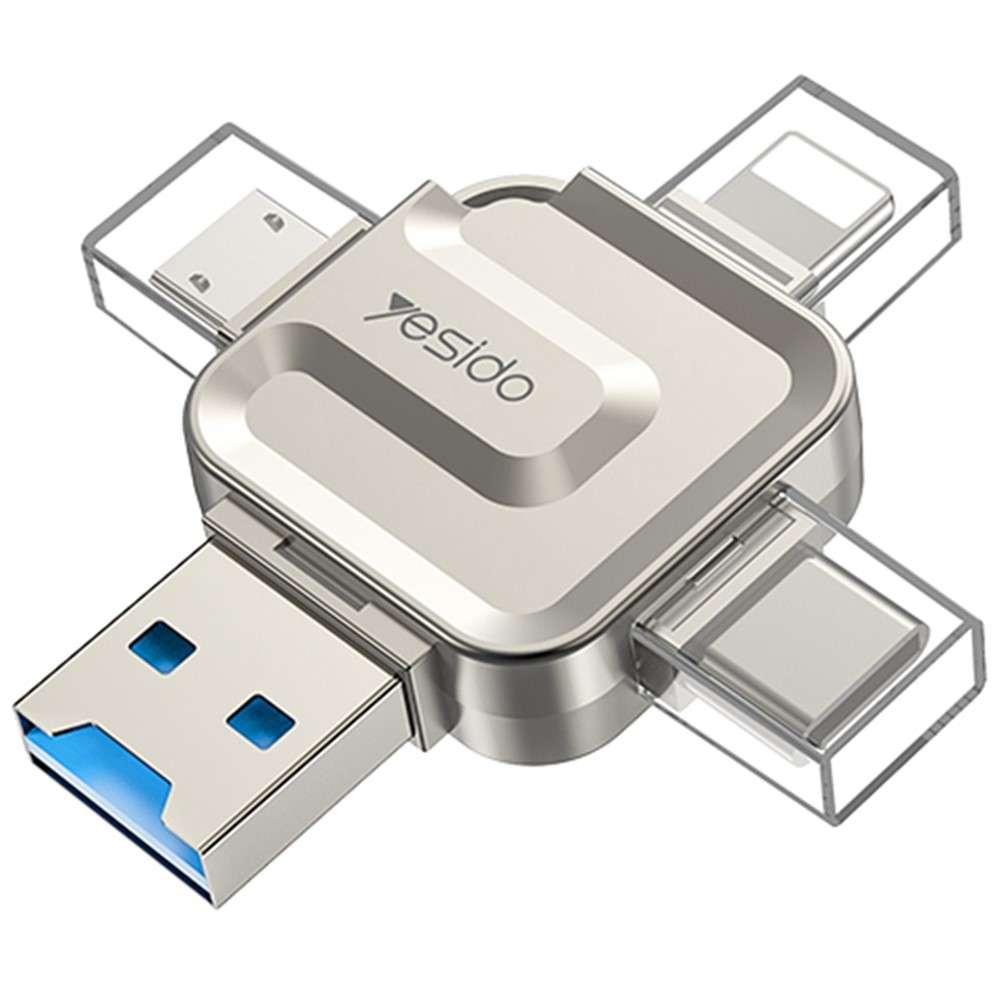 YESIDO GS23 USB 3.0 High Speed Card Reader 4 in 1 TF Card Reader Portable Memory Card Adapter