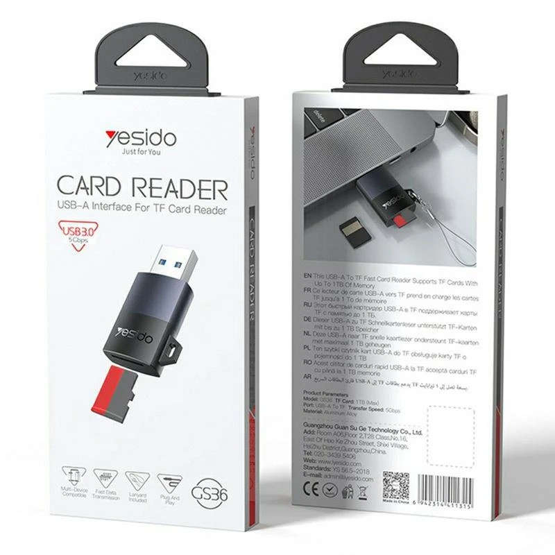 Yesido GS36 USB 3.0 TF Card Reader - 5Gbps