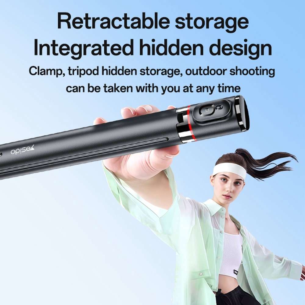 YESIDO SF30 Pop Up Tripod 1.7m Extendable Bluetooth-Compatible Selfie Stick with Remote Control