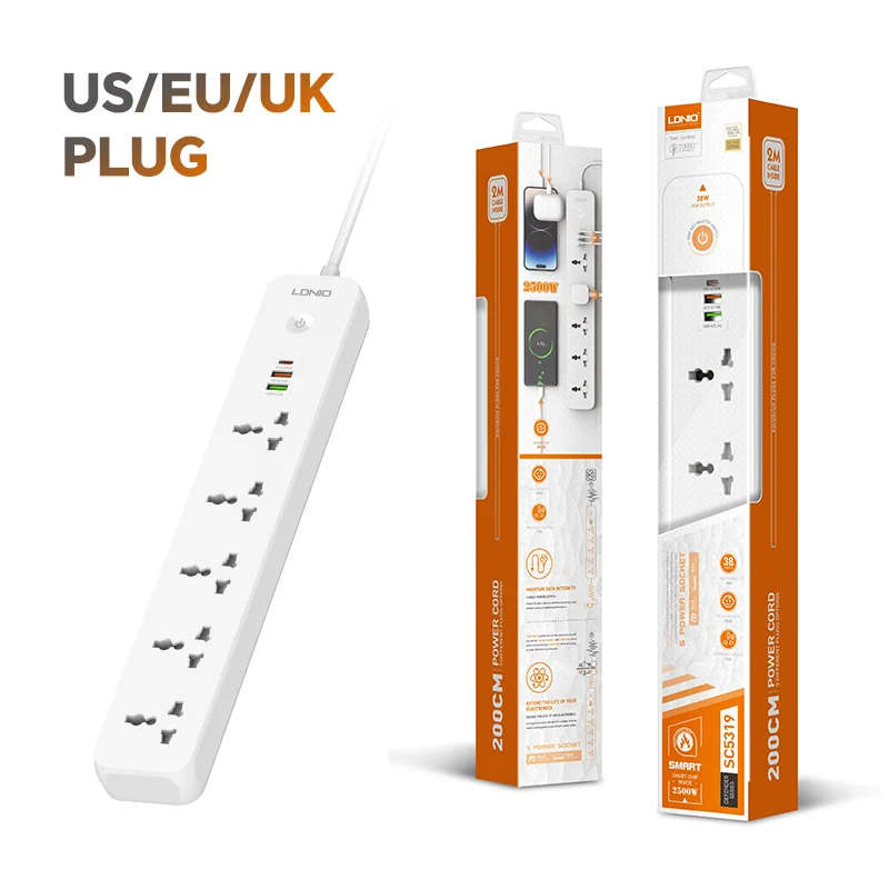 LDNIO SC5319 Power Strip, USB + Type-C