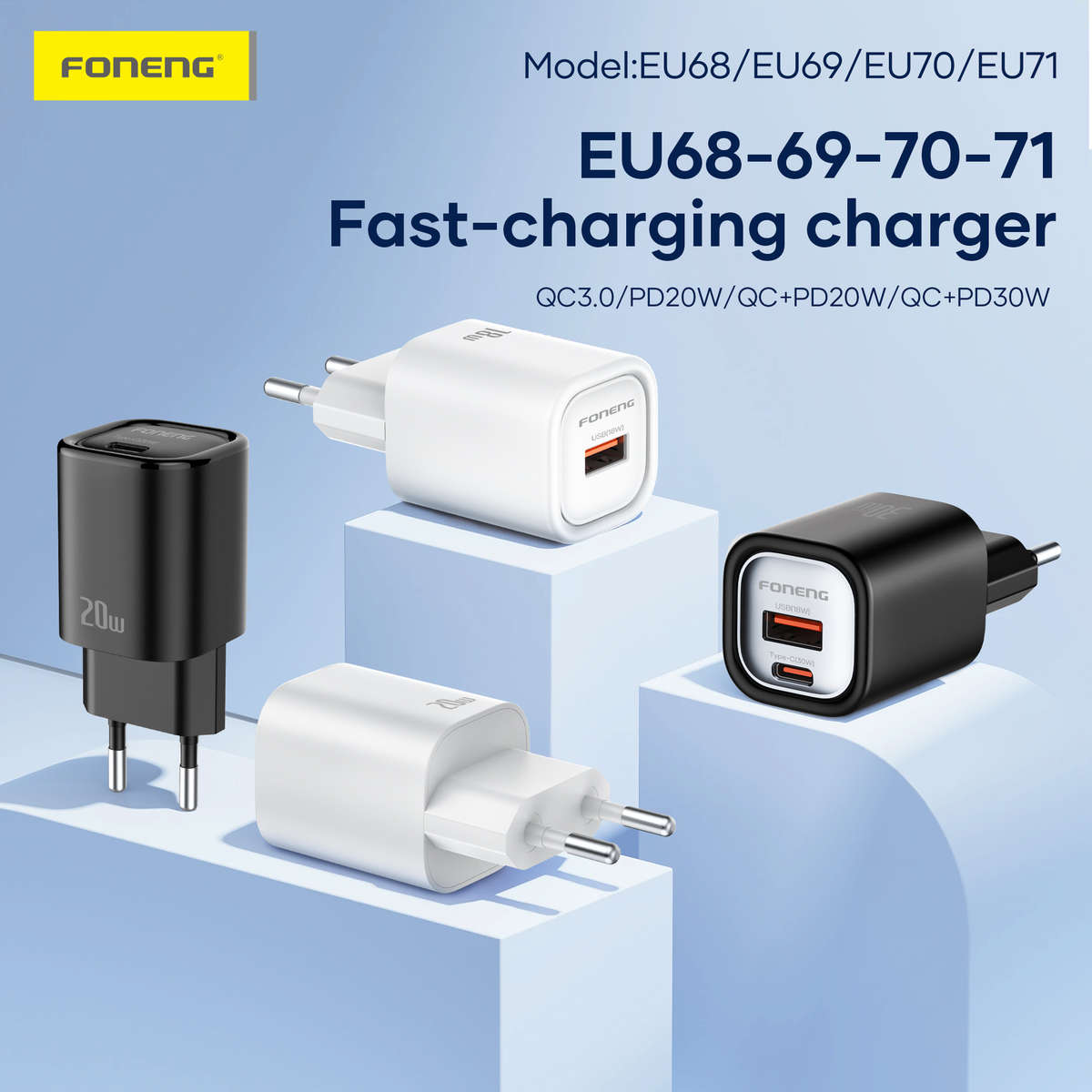 Foneng EU68 USB-A Charger (18W) - Black