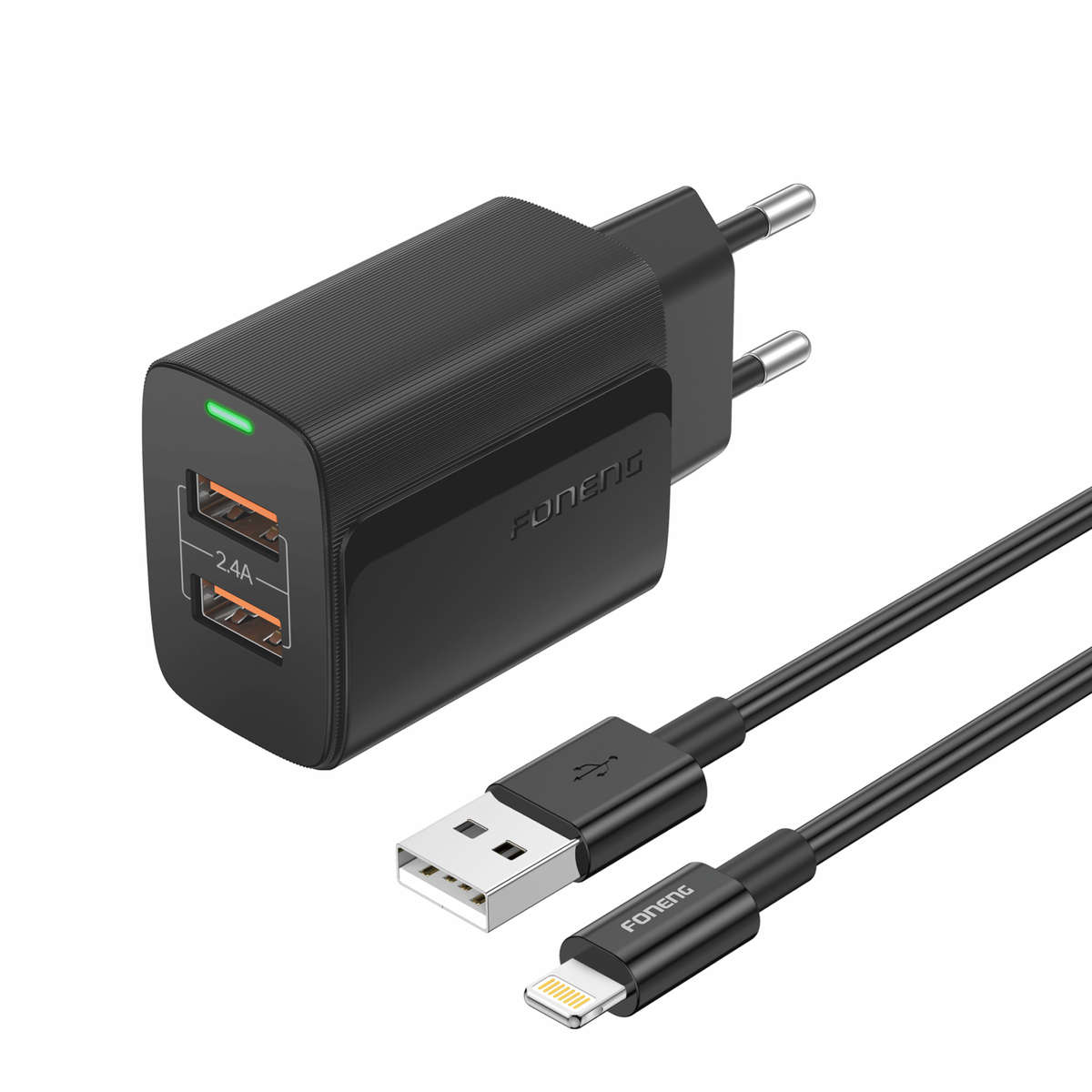 Foneng EU63 USB-A 2-Port Charger (2.4A) - Black