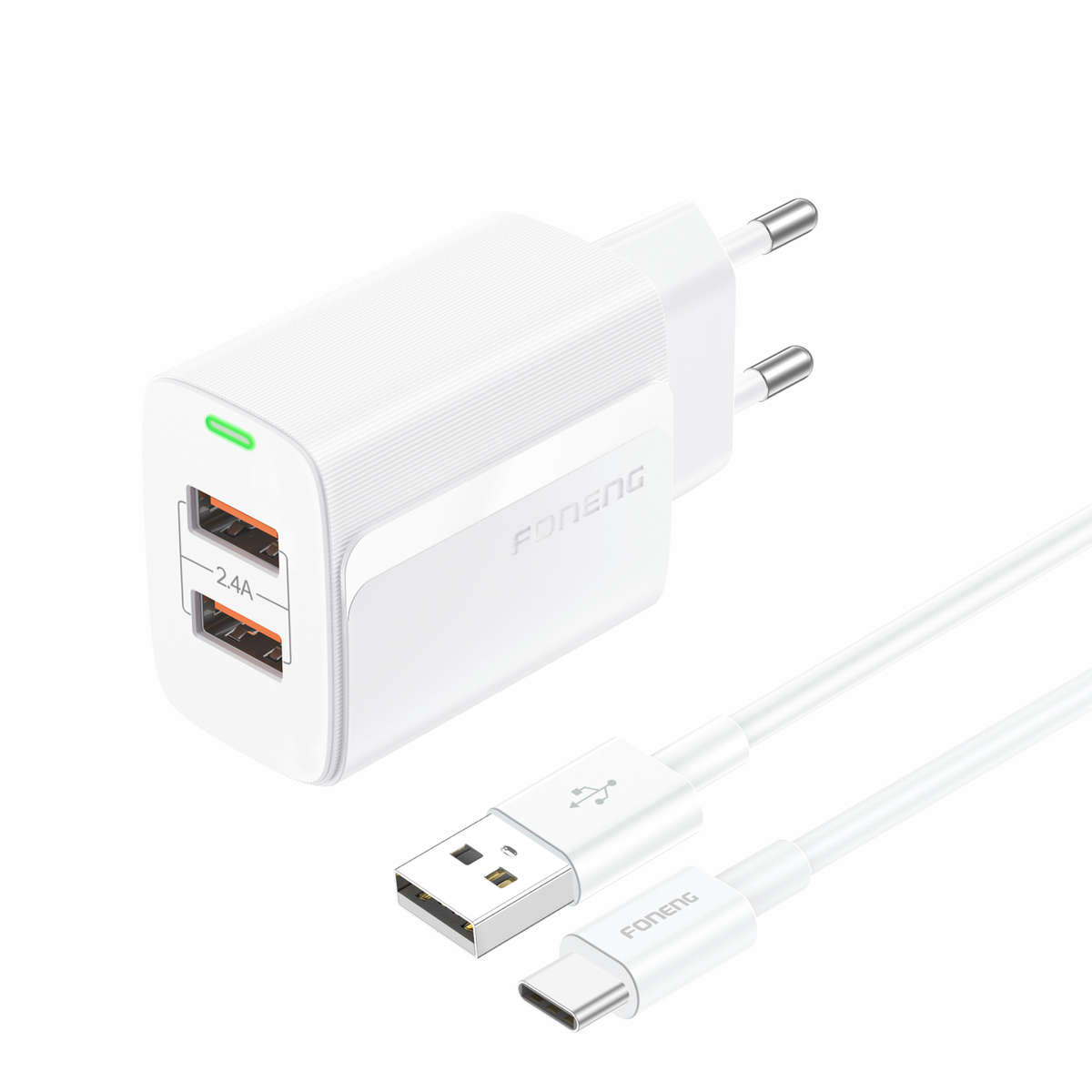 Foneng EU63 USB-A 2-Port Charger (2.4A) - Black
