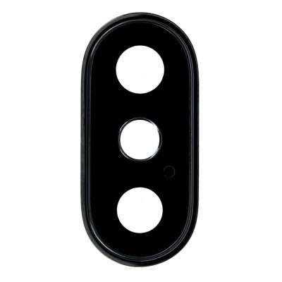 Apple iPhone X Camera Lens Glass with Frame - Black