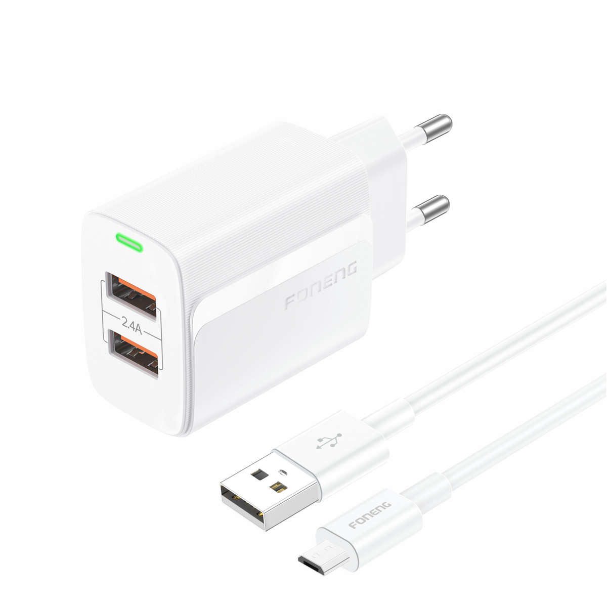 Foneng EU63 USB-A 2-Port Charger (2.4A) - Black