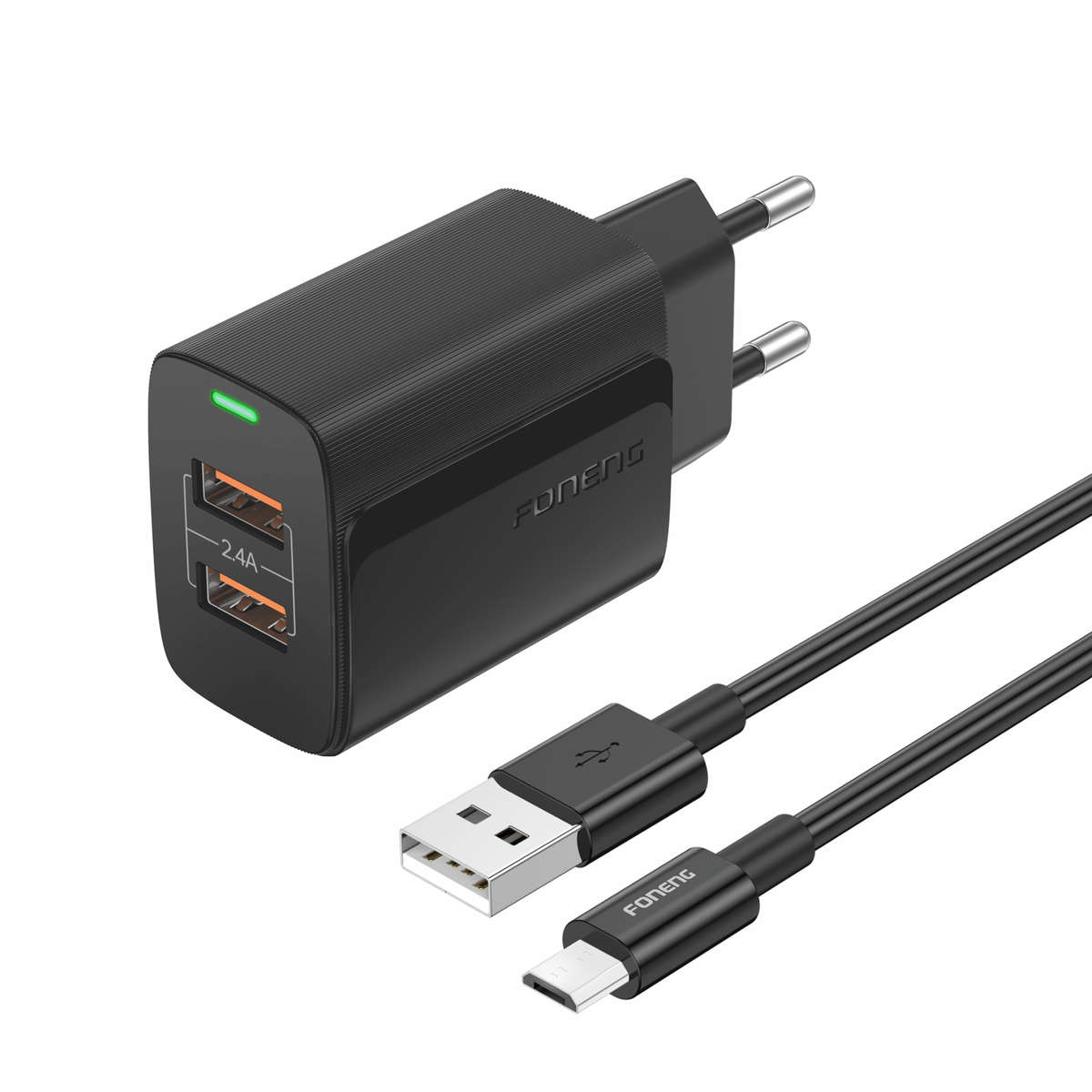 Foneng EU63 USB-A 2-Port Charger (2.4A) - Black