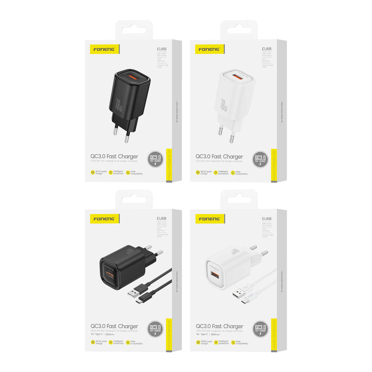 Foneng EU68 USB-A Charger (18W) - Black