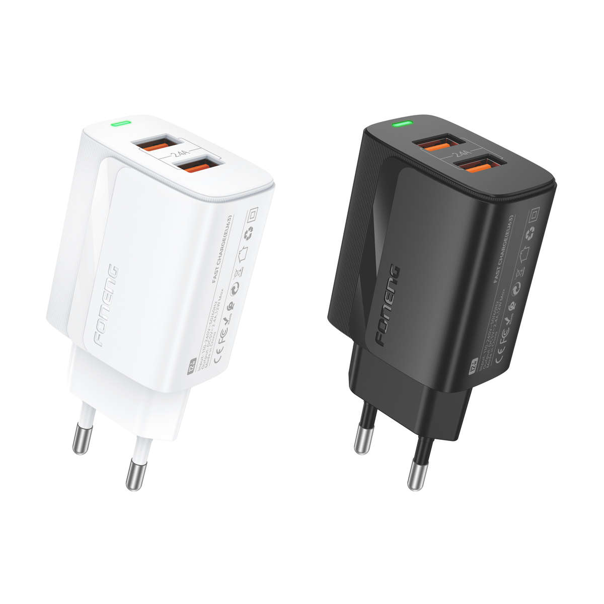 Foneng EU63 USB-A 2-Port Charger (2.4A) - Black