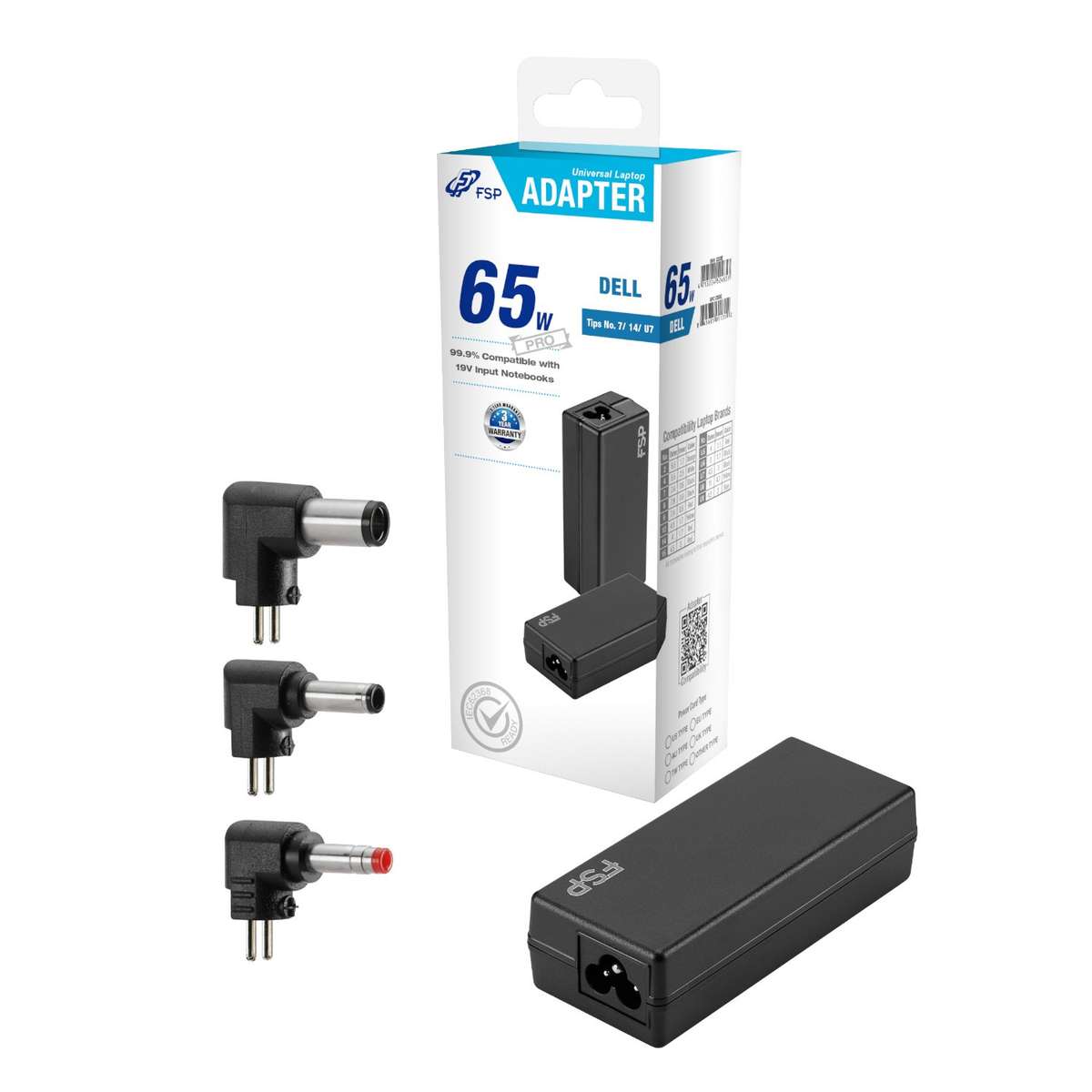 FSP PRO 65W Universal Laptop Adapter  Dell