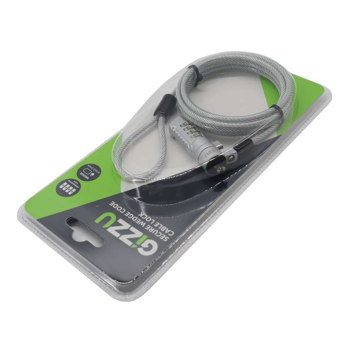 Gizzu Secure Wedge Code Cable Lock 1.8m