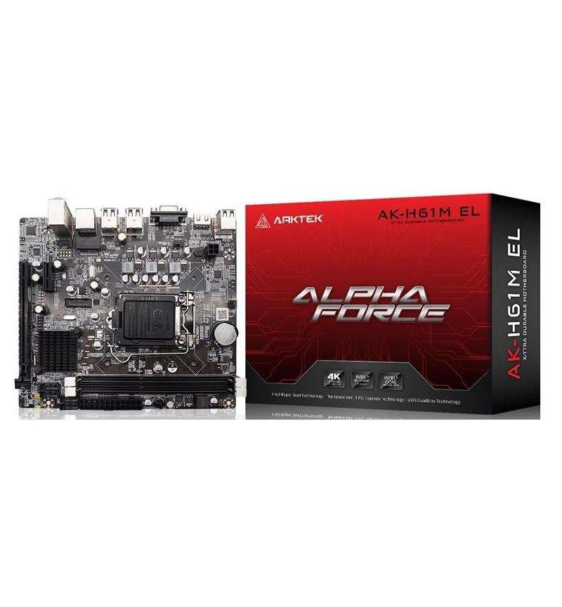 Arktek Intel H61 Motherboard, Socket LGA1155, Micro-ATX