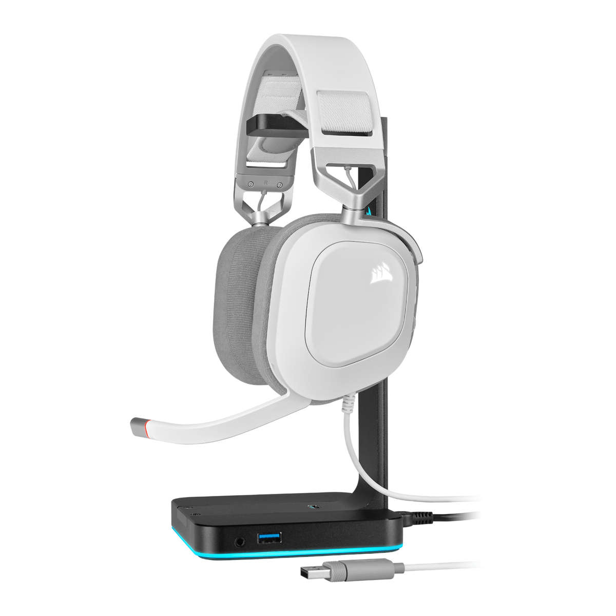 Corsair HS80 RGB USB Wired Over-Ear Gaming Headset  White