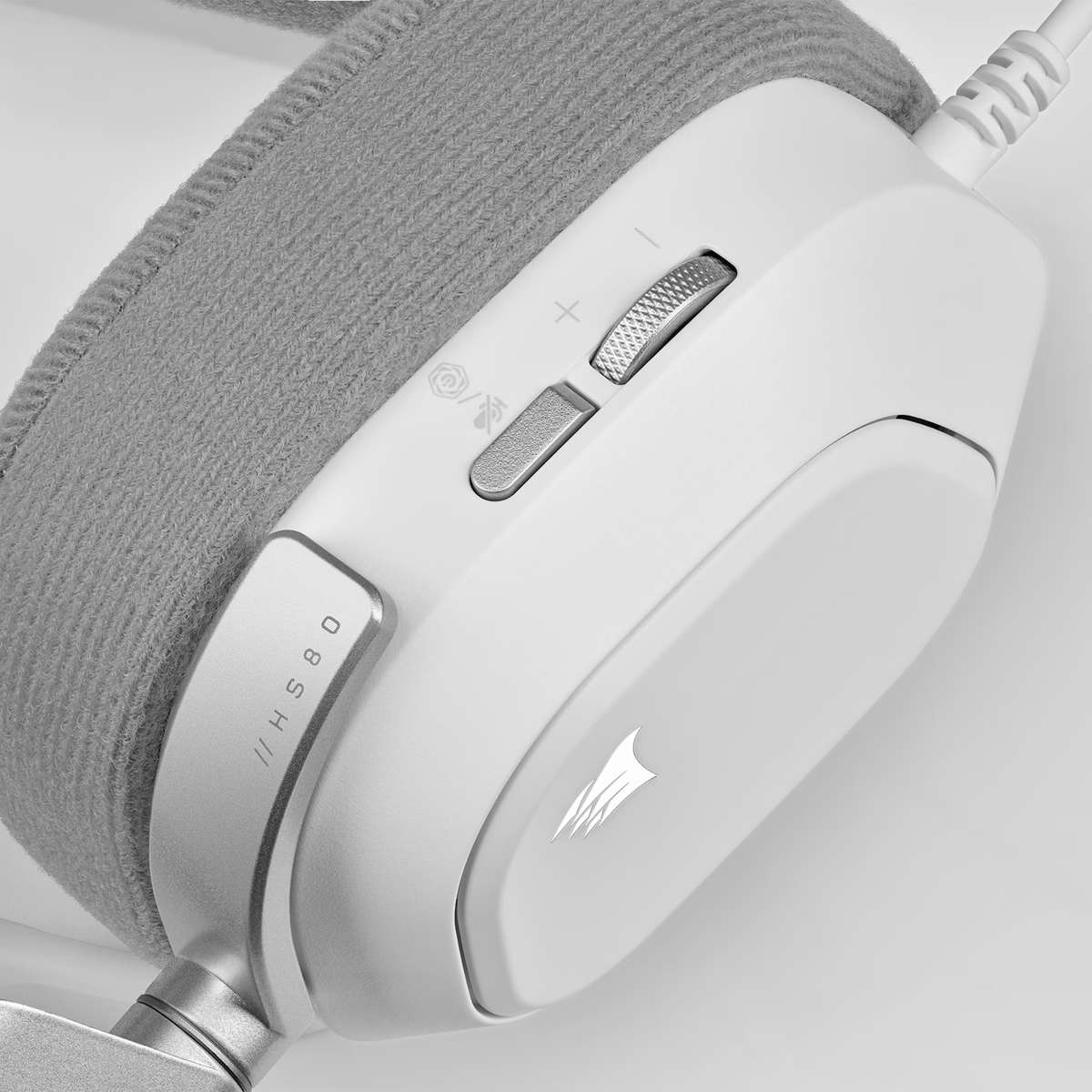 Corsair HS80 RGB USB Wired Over-Ear Gaming Headset  White