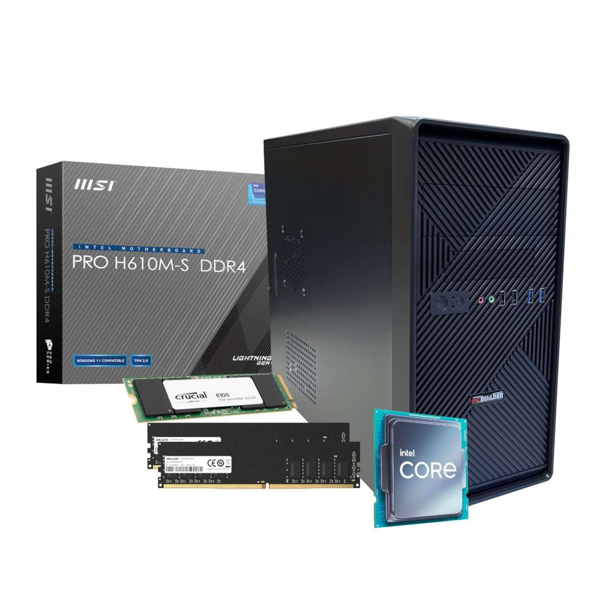 PCBUiLDER Intel Core i5-12400 HOME MASTER Windows 11 Desktop PC