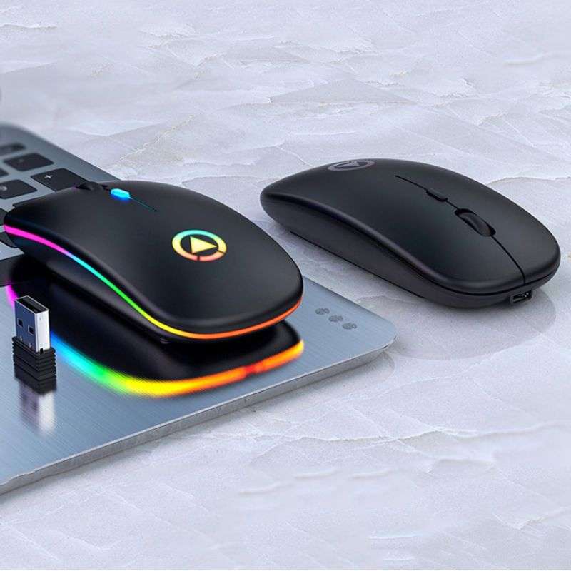 Yindiao A2 High Speed 2.4G Wireless Rechargeable Mouse - Matte Black