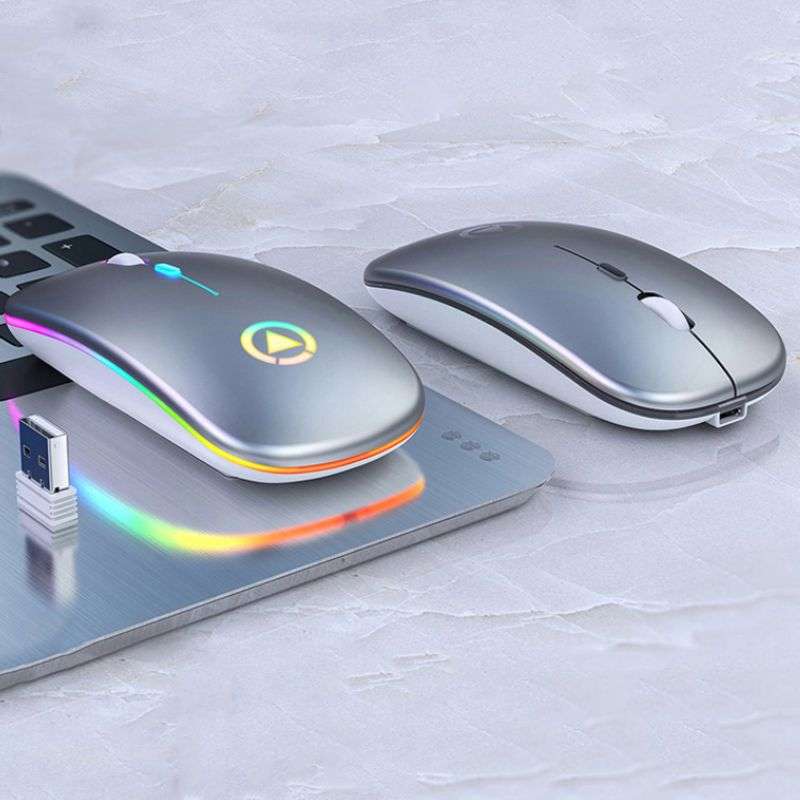 Yindiao A2 High Speed 2.4G Wireless Rechargeable Mouse - Metallic Silver