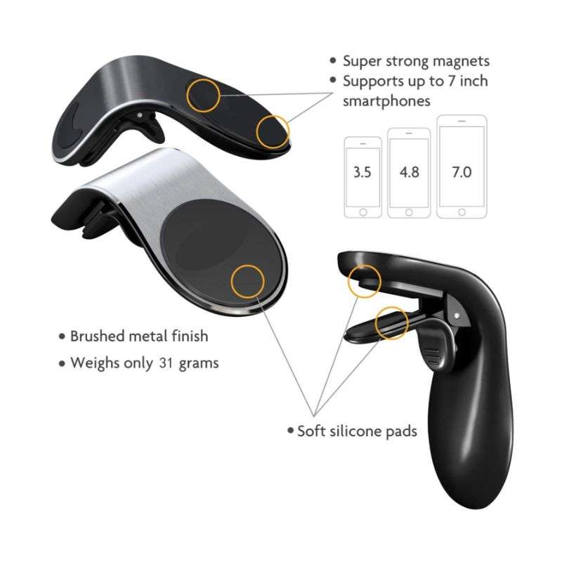 Magnetic Car Cellphone Holder - Black