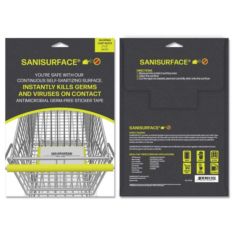 SaniSurface Shopping Trolley Seat Sticker - 25 pcs