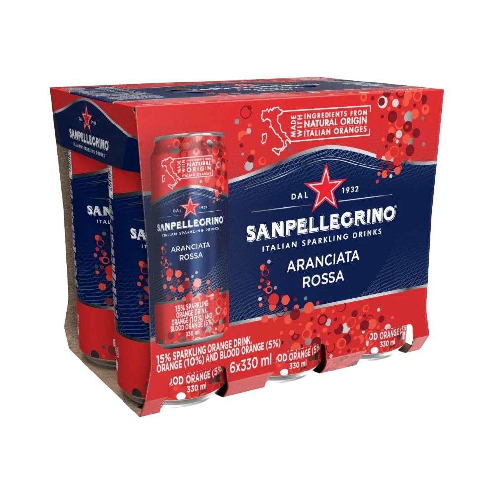 Sanpellegrino Aranciata Rossa Orange & Blood Orange Sparkling Drink - 6 x 330ml
