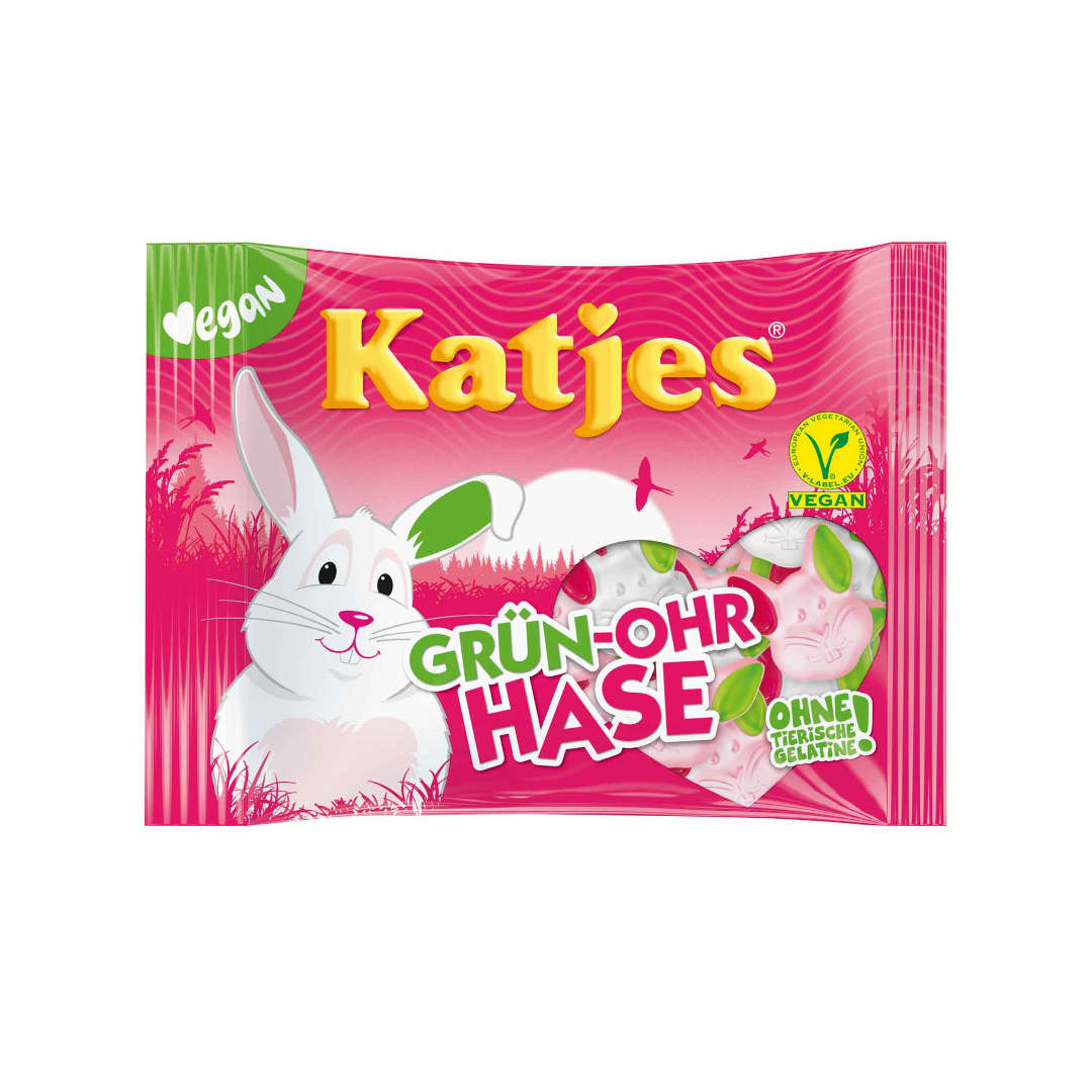 KATJES Vegan Grün-Ohr Hase | Marshmallow Fruity Sweets - 210g
