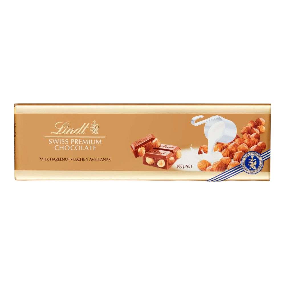 Lindt Gold Bar Hazelnut Milk Chocolate  300g (BB)