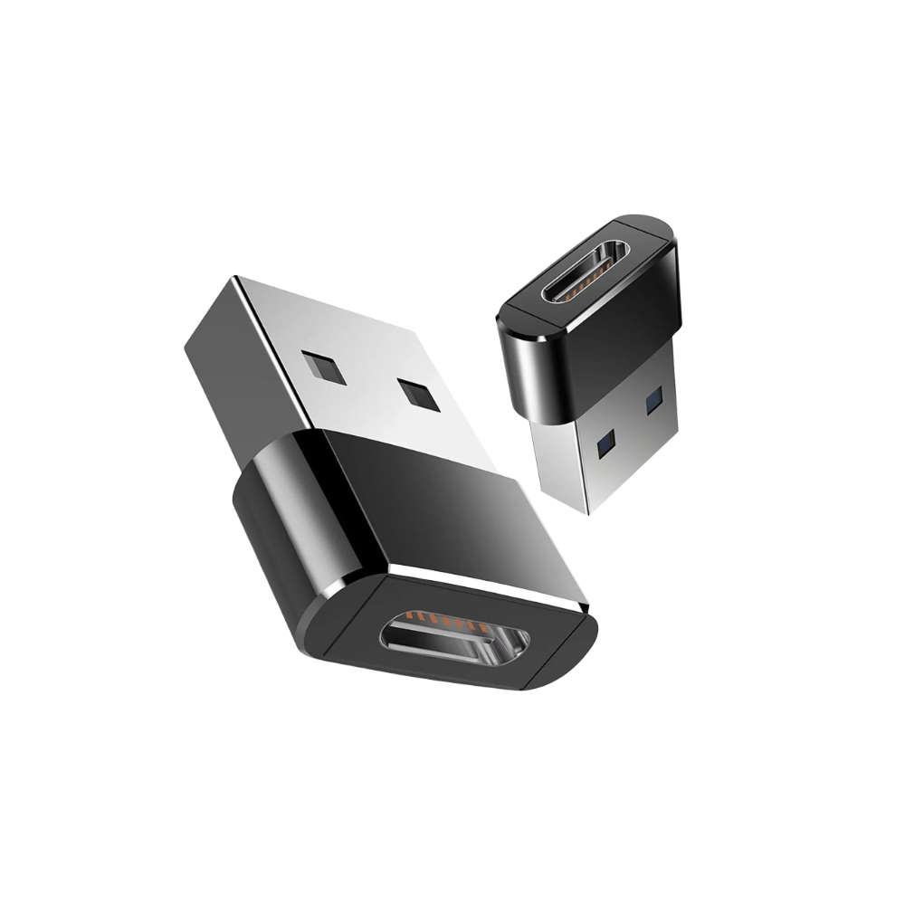 Type C to USB Adapter 2-pack - Black