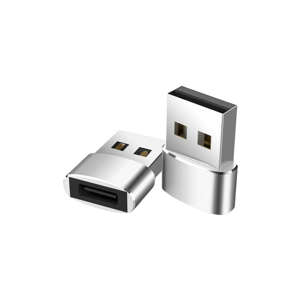 Type C to USB Adapter 2-pack - Silver