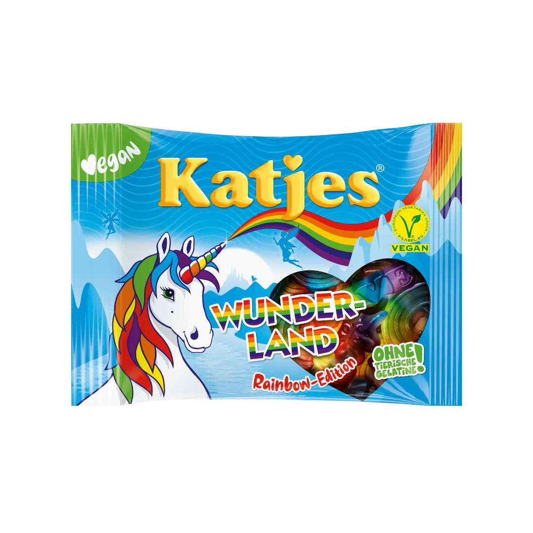 KATJES Vegan Wunderland Rainbow Fruit Jelly Sweets - 175g (BB)