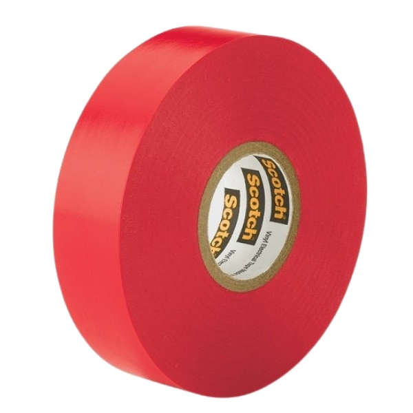 Scotch - Vinyl Electrical Tape - 3m (Red)