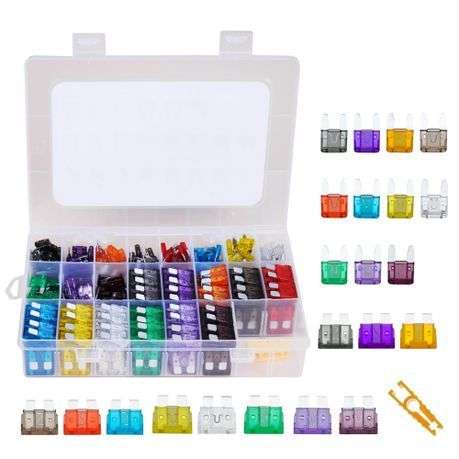 Mix Box 485Pcs Car Blade Fuse Kit for 2A - 40A Auto Fuses with Puller