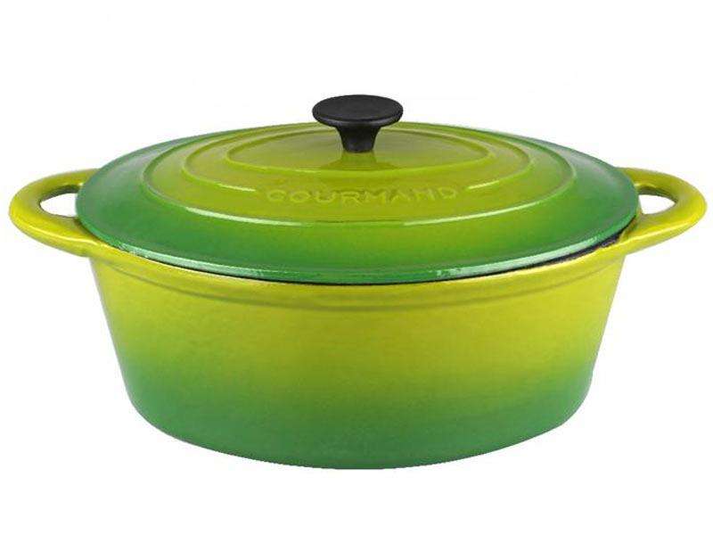 Gourmand 7L Cast Iron Casserole Pot - Green (SR170BGR)