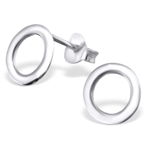 A18929-SS Sterling silver donut ear rings